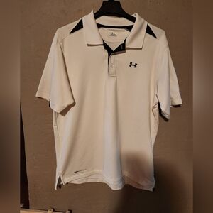 Under Armour white and black Men's polo coldgear size XL